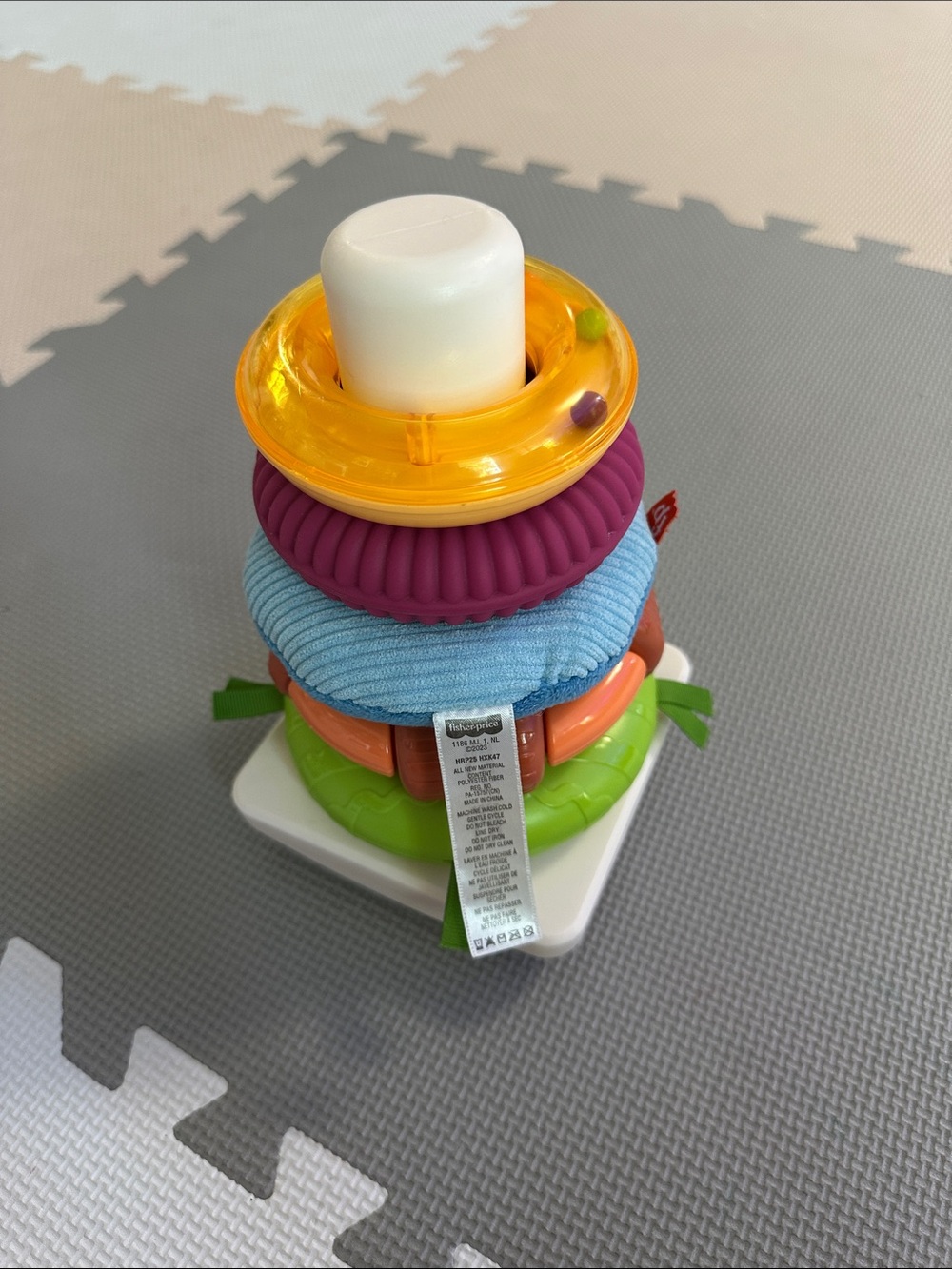 Fisher-Price Stacking Toy with Yellow Topper and Multicolor Rings